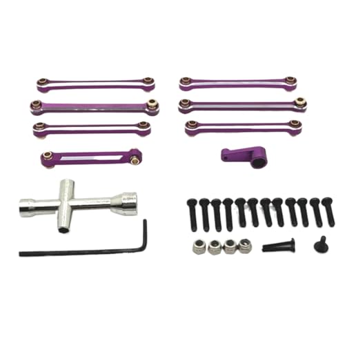 YONMFRDS RC Autoteile Für Wltoys Für 144001 144010 124007 124008 124016 124017 124018 124019 Metall Spurstange Linkage Link Rod Servo Arm RC Auto Upgrade Teile(Purple) von YONMFRDS