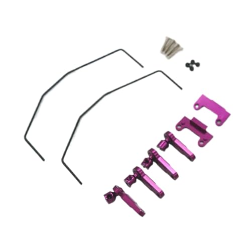 YONMFRDS RC Autoteile Für Wltoys Für 144001 144010 124016 124018 124007 124017 124019 RC Fernbedienung Auto Metall Upgrade Zubehör Anti-roll Bar Set(Purple) von YONMFRDS