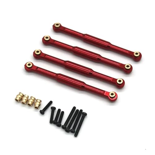 YONMFRDS RC Autoteile Für Wltoys Für FMS 1/18 Für FCX18 Für LC80 RC Fernbedienung Auto Metall Upgrade Zubehör Mit 4 Unteren Verbindungen(Red) von YONMFRDS