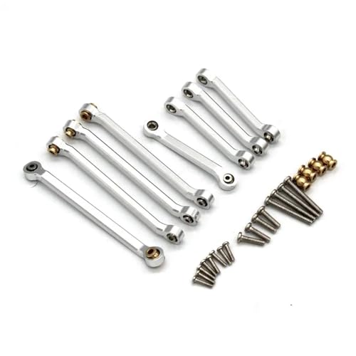YONMFRDS RC Autoteile Für Wltoys Für FMS 1/18 Mogrich Scaler RC Fernbedienung Auto Metall Upgrade Zubehör Vorne Und Hinten Zugstangen 8PCS(Silver) von YONMFRDS