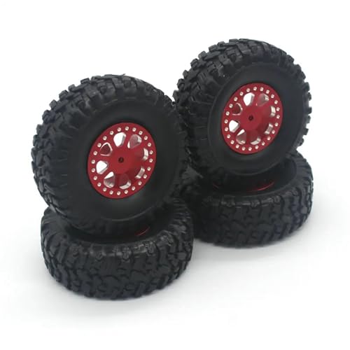 YONMFRDS RC Autoteile Für Wltoys Für JJRC ForC8815 Willis Für Klettern Fernbedienung Auto Upgrade Teile Metall Hub Reifen Teile(Red) von YONMFRDS