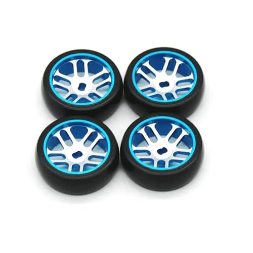 YONMFRDS RC Autoteile Für Wltoys Für K989 Für K969 284131 284010 1/28 RC Fernbedienung Auto Zubehör Metall Hub Drift Reifen(Blue) von YONMFRDS