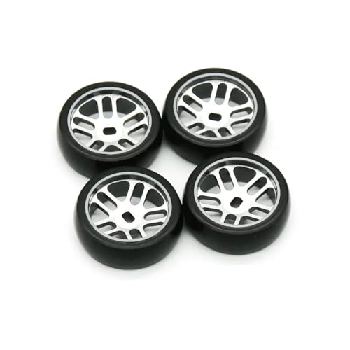 YONMFRDS RC Autoteile Für Wltoys Für K989 Für K969 284131 284010 1/28 RC Fernbedienung Auto Zubehör Metall Hub Drift Reifen(Gray) von YONMFRDS