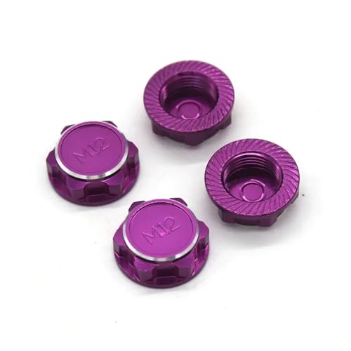 YONMFRDS RC Autoteile Für Wltoys Für KM 1/7 Für C3 RC Pull Fernbedienung Auto Für Mojave Für Universal 17MM Hex Lock Mutter M12(Purple) von YONMFRDS