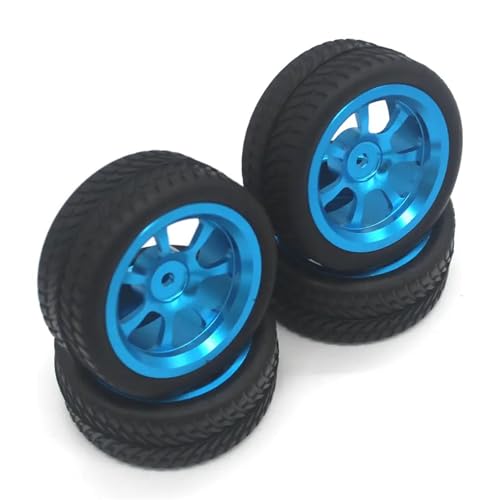YONMFRDS RC Autoteile Für Wltoys Für MJX 14210 14209 1/14 16207 16208 16209 16210 Für H16V3 1/16 RC Ferngesteuertes Auto Metallräder Modifizierte Straße Für Rallye-Reifen(Blue) von YONMFRDS