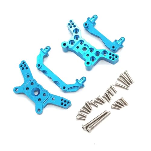 YONMFRDS RC Autoteile Für Wltoys Für MJX 14210 14209 1/14 RC Auto Metall Upgrade Armaturen Vordere Und Hintere Schale Säule Schock Platten(Blue) von YONMFRDS
