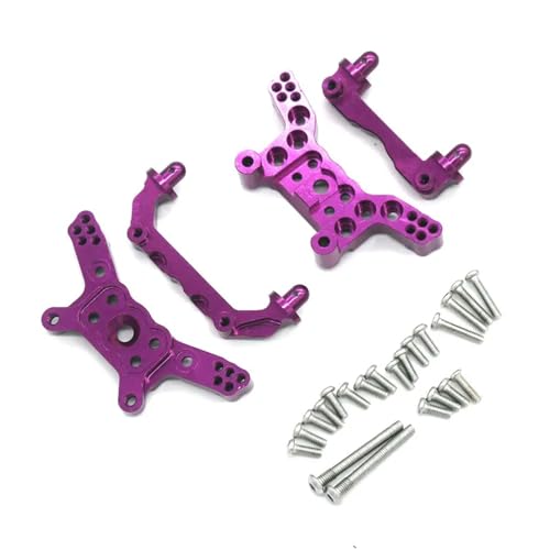 YONMFRDS RC Autoteile Für Wltoys Für MJX 14210 14209 1/14 RC Auto Metall Upgrade Armaturen Vordere Und Hintere Schale Säule Schock Platten(Purple) von YONMFRDS