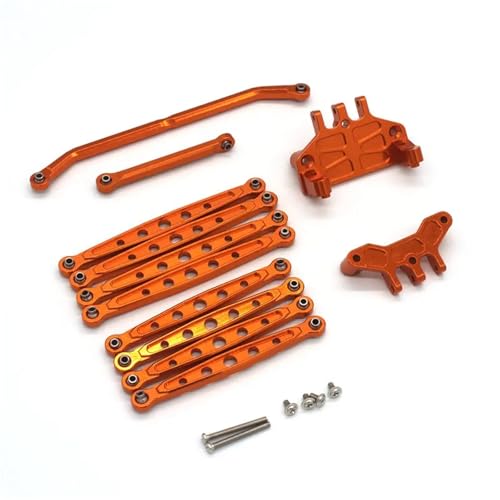 YONMFRDS RC Autoteile Für Wltoys Für MN 128 Zubehör Für MN86S Für Mn128 RC Lenkstange, Stange Für Sitz Und 8 Spurstangen-Set(Orange) von YONMFRDS