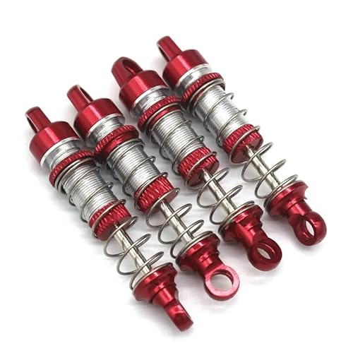 YONMFRDS RC Autoteile Für Wltoys Für Mn78 Für Mn168 RC /12 Fernbedienung Fahrzeug Für Cherokee Hill Bike Metall Upgrade Armaturen Öl Druck Stoßdämpfer(Red) von YONMFRDS