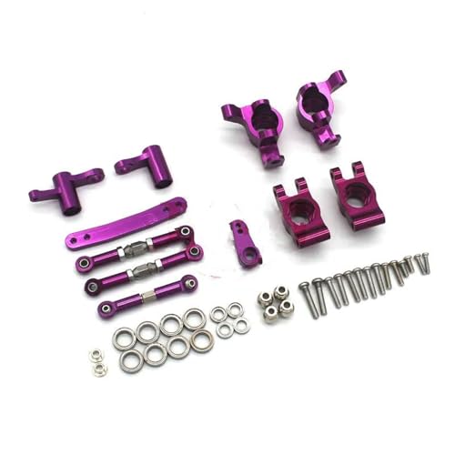 YONMFRDS RC Autoteile Für Wltoys Für SCY 16101 16102 16103 16104 16106 16201 Für JJRC Für C8805 RC 1/16 Metall Upgrade Lenkung Kit Teile(Purple) von YONMFRDS
