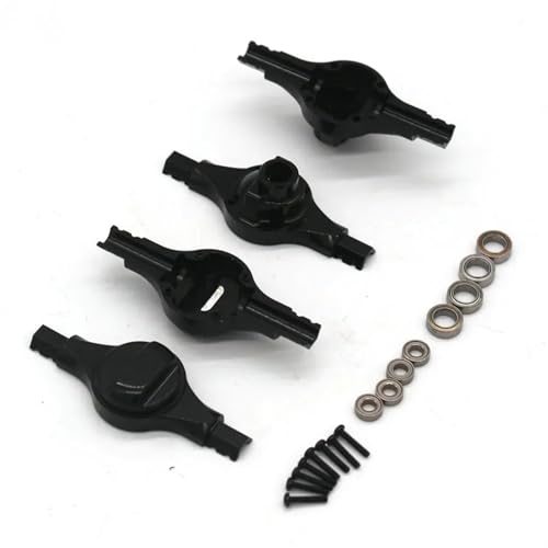 YONMFRDS RC Autoteile Für Wltoys Für Smart RC Fernbedienung Auto 1/16 Metall Upgrade Zubehör Vorder- Und Hinterachse Gehäuse Mit Lager(Black) von YONMFRDS
