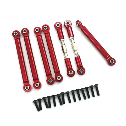 YONMFRDS RC Autoteile Für Wltoys Für ZD Für Racing DBX-10 1/10 Fernbedienung Fahrzeug Metall Zubehör 7 Zugstangen(Red) von YONMFRDS