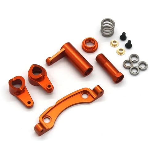 YONMFRDS RC Autoteile Für Wltoys Für ZD Für Racing Für DBX-10 10427S 9106S 1/10 RC Lenkung Montage Von Metall Teilen Für Fernbedienung Autos(Orange) von YONMFRDS