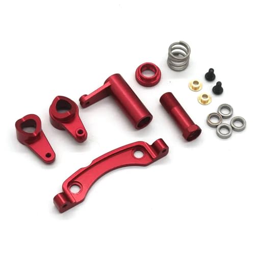 YONMFRDS RC Autoteile Für Wltoys Für ZD Für Racing Für DBX-10 10427S 9106S 1/10 RC Lenkung Montage Von Metall Teilen Für Fernbedienung Autos(Red) von YONMFRDS