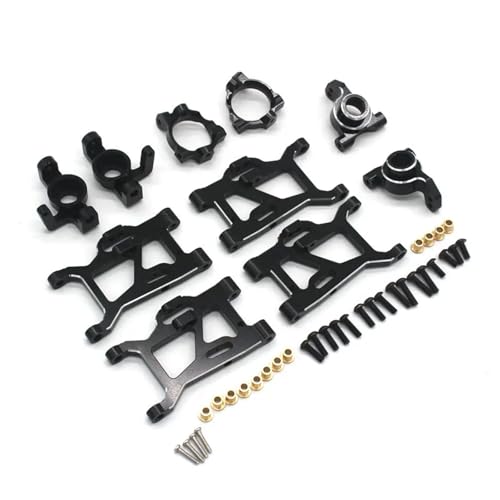 YONMFRDS RC Autoteile Für Wltoys Rlaarlo Für Gladiator 1/14 Für ZD Für Racing MT16 RC Fernbedienung Auto Metall Teile Für Schwinge Lenkung Cup 5-teiliges Set(Black) von YONMFRDS