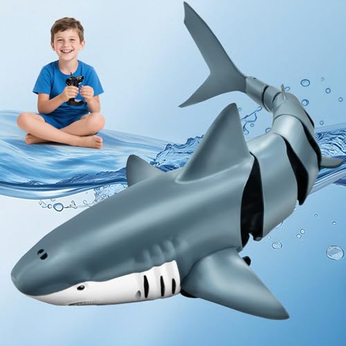 YOOHBERRYS Extra Großer Ferngesteuerter Hai, 2.4GHz RC Hai-Boot, Hai Spielzeug mit Zwei Batterien und Tauchfunktion, Pool Spielzeug Geschenk für 6+ Jahre Junge Mädchen (Extra Großer Hai) YOOHBERRYS Extra Großer Ferngesteuerter Hai, 2.4GHz RC Hai-Boot, Hai Spielzeug mit Zwei Batterien und Tauchfunktion, Pool Spielzeug Geschenk für 6+ Jahre Junge Mädchen (Extra Großer Hai) von YOOHBERRYS