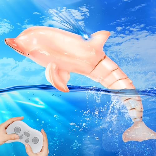 YOOHBERRYS Ferngesteuertes Delfin Hai Spielzeug, 2.4GHz Simulation Dolphin RC Boot mit Lichtern, Ferngesteuertes Boot Delphin Pool Wasserspielzeug, für 6+ Jahre Jungen Mädchen Pool Spielzeug (rosa) YOOHBERRYS Ferngesteuertes Delfin Hai Spielzeug, 2.4GHz Simulation Dolphin RC Boot mit Lichtern, Ferngesteuertes Boot Delphin Pool Wasserspielzeug, für 6+ Jahre Jungen Mädchen Pool Spielzeug (rosa) von YOOHBERRYS