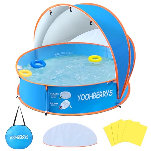 YOOHBERRYS 4-in-1 Pop Up Baby Planschbecken, Strandmuschel Baby mit UV Schutz SPF 50+, Strandzelt Baby mit Moskitonetz, Tragbare Spielzelt Bällebad, für Picknick, Garten, Strand von YOOHBERRYS