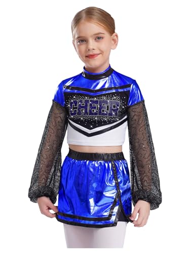 YOOJIA Cheerleaders Kostüm Kinder Mädchen Kostüm Cheerleaders Mädchen Pompon Uniform Cosplay Party Karneval Halloween Schule Uniform Kleid 110-170 Blau 170 YOOJIA Cheerleaders Kostüm Kinder Mädchen Kostüm Cheerleaders Mädchen Pompon Uniform Cosplay Party Karneval Halloween Schule Uniform Kleid 110-170 Blau 170 von YOOJIA