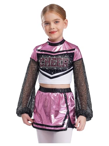 YOOJIA Cheerleaders Kostüm Kinder Mädchen Kostüm Cheerleaders Mädchen Pompon Uniform Cosplay Party Karneval Halloween Schule Uniform Kleid 110-170 Rosa 122-128 YOOJIA Cheerleaders Kostüm Kinder Mädchen Kostüm Cheerleaders Mädchen Pompon Uniform Cosplay Party Karneval Halloween Schule Uniform Kleid 110-170 Rosa 122-128 von YOOJIA