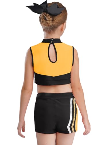 YOOJIA Einheitsgröße Pompom Mädchen Kostüm Cheer leader Top ohne Ärmel mit Shorts Set für Halloween Karneval Maskerade 5-16 Jahre Schwarz 170 YOOJIA Einheitsgröße Pompom Mädchen Kostüm Cheer leader Top ohne Ärmel mit Shorts Set für Halloween Karneval Maskerade 5-16 Jahre Schwarz 170 von YOOJIA