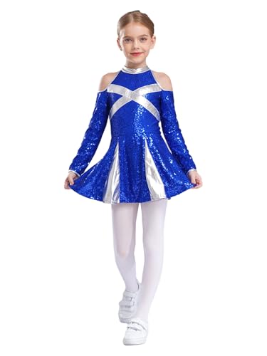 YOOJIA High School Cheerleaders Kleid Kinder Mädchen Kostüm Cheerleading Uniform Cosplay Party Karneval Halloween Outfit Pompon Mädchen Cheerleaders 6-16 Jahre Blau 122-128 YOOJIA High School Cheerleaders Kleid Kinder Mädchen Kostüm Cheerleading Uniform Cosplay Party Karneval Halloween Outfit Pompon Mädchen Cheerleaders 6-16 Jahre Blau 122-128 von YOOJIA