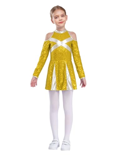 YOOJIA High School Cheerleaders Kleid Kinder Mädchen Kostüm Cheerleading Uniform Cosplay Party Karneval Halloween Outfit Pompon Mädchen Cheerleaders 6-16 Jahre Gelb 146-152 YOOJIA High School Cheerleaders Kleid Kinder Mädchen Kostüm Cheerleading Uniform Cosplay Party Karneval Halloween Outfit Pompon Mädchen Cheerleaders 6-16 Jahre Gelb 146-152 von YOOJIA