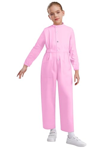 YOOJIA Overall Kinder Junge Mädchen Arbeitsanzug Cosplay Karneval Halloween Overall Trikot Gymnastik Knopf Tanz Overall Bodysuit Rosa 146-152 YOOJIA Overall Kinder Junge Mädchen Arbeitsanzug Cosplay Karneval Halloween Overall Trikot Gymnastik Knopf Tanz Overall Bodysuit Rosa 146-152 von YOOJIA