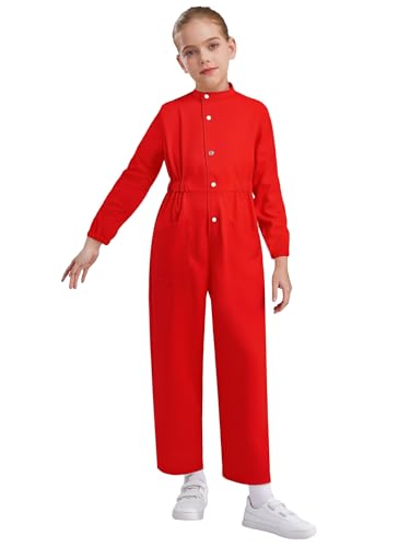 YOOJIA Overall Kinder Junge Mädchen Arbeitsanzug Cosplay Karneval Halloween Overall Trikot Gymnastik Knopf Tanz Overall Bodysuit Rot 158-164 YOOJIA Overall Kinder Junge Mädchen Arbeitsanzug Cosplay Karneval Halloween Overall Trikot Gymnastik Knopf Tanz Overall Bodysuit Rot 158-164 von YOOJIA