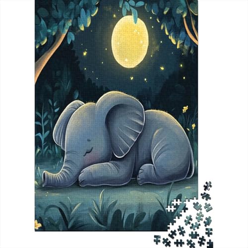 Babyelefant Puzzle 1000-teilige Schwer Puzzle Spielzeug Pädagogisches Spiel Impossible Herausforderung Spielzeug Für Erwachsene Und Kinder Ab 12 Jahren 1000pcs (75x50cm) von YOPDEOOCR