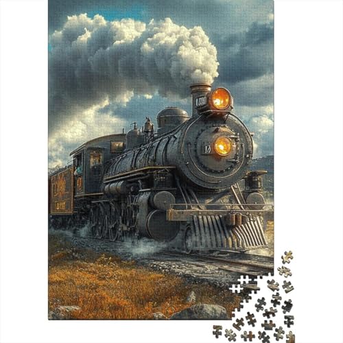 Dampflokomotive Puzzle 1000-teilige Schwer Puzzle Spielzeug Lernspiel Impossible Herausforderung Spielzeug Für Erwachsene Und Kinder in Bewährter 1000pcs (75x50cm) von YOPDEOOCR