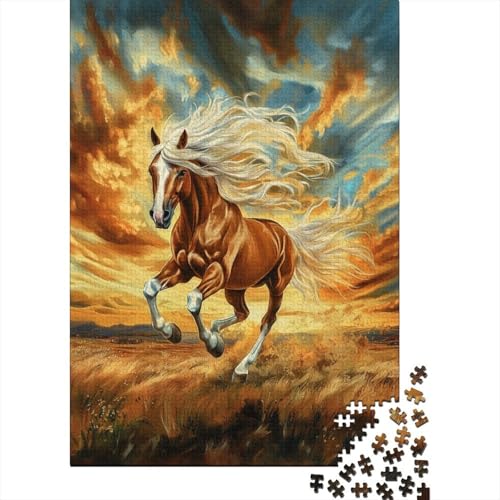Fine Pferd Puzzle 1000-teilige Schwer Puzzle Spielzeug Pädagogisches Spiel Impossible Herausforderungsspielzeug Für Erwachsene Und Kinder in Bewährter 1000pcs (75x50cm) von YOPDEOOCR