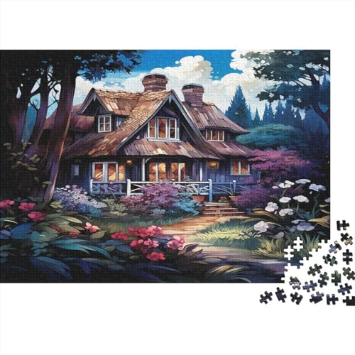 Mountain Village Cottage Puzzlespiel 1000 Teile Puzzle Für Erwachsene Und Kinder Ab 14 Jahren, Erwachsenen Puzzlespiel Puzzel 1000pcs (75x50cm) von YOPDEOOCR
