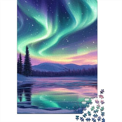 Nördliche Lichter Puzzle 1000 Teile Schwer Puzzle Spielzeug Pädagogisches Spiel Impossible Herausforderungsspielzeug Für Erwachsene Und Kinder in Bewährter 1000pcs (75x50cm) von YOPDEOOCR