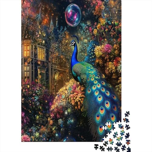 Pfau Puzzle 1000-teilige Schwer Puzzle Spielzeug Pädagogisches Spiel Impossible Herausforderungsspielzeug Für Erwachsene Und Kinder in Bewährter 1000pcs (75x50cm) von YOPDEOOCR