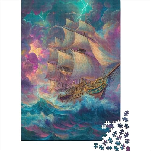 Segelboot Puzzle 1000 Teile Schwer Puzzle Spielzeug Lernspiel Impossible Herausforderung Spielzeug Für Erwachsene Und Kinder in Bewährter 1000pcs (75x50cm) von YOPDEOOCR