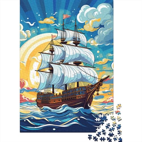 Segelboots Puzzles 1000 Teile Schwer Puzzle Spielzeug Lernspiel Impossible Herausforderung Spielzeug Für Erwachsene Und Kinder in Bewährter 1000pcs (75x50cm) von YOPDEOOCR