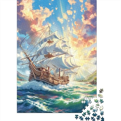 Segelschiff Puzzles 1000 Teile Schwer Puzzle Spielzeug Lernspiel Impossible Herausforderungsspielzeug Für Erwachsene Und Kinder in Bewährter 1000pcs (75x50cm) von YOPDEOOCR