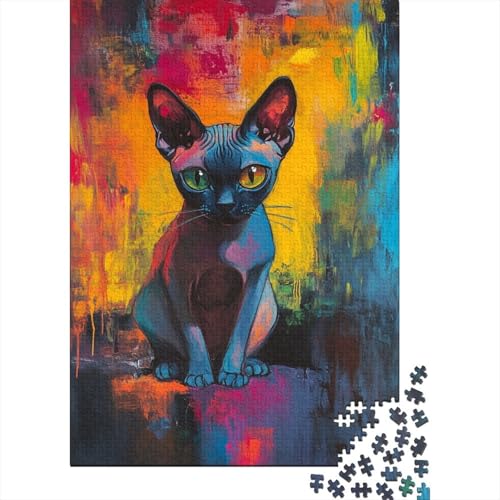 Sphinxkatze Puzzle 1000-teilige Schwer Puzzle Spielzeug Lernspiel Impossible Herausforderung Spielzeug Für Erwachsene Und Kinder in Bewährter 1000pcs (75x50cm) von YOPDEOOCR
