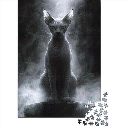 Sphinxkatze Puzzles 1000 Teile Schwer Puzzle Spielzeug Lernspiel Impossible Herausforderung Spielzeug Für Erwachsene Und Kinder in Bewährter 1000pcs (75x50cm) von YOPDEOOCR