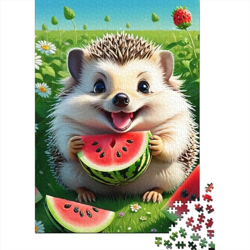 Watermelon Igel Puzzle 1000 Teile Schwer Puzzle Spielzeug Lernspiel Impossible Herausforderungsspielzeug Für Erwachsene Und Kinder in Bewährter 1000pcs (75x50cm) von YOPDEOOCR