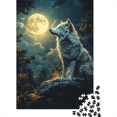 Wolf Puzzle 1000 Teile Schwer Puzzle Spielzeug Lernspiel Impossible Herausforderungsspielzeug Für Erwachsene Und Kinder in Bewährter 1000pcs (75x50cm) von YOPDEOOCR