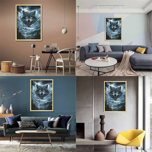 Wolf Puzzles 1000 Teile Schwer Puzzle Spielzeug Lernspiel Impossible Herausforderungsspielzeug Für Erwachsene Kinder 1000pcs (75x50cm) von YOPDEOOCR