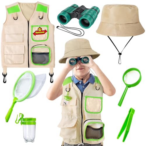 Forscherset für Kinder, Exploration Spielzeug mit Weste, Hut und Kindern Fernglas, Kindern Campingausrüstung mit Käferfänger-Erkundungsset, tolles Outdoor Camping Spielzeug für Jungen und Mädchen Forscherset für Kinder, Exploration Spielzeug mit Weste, Hut und Kindern Fernglas, Kindern Campingausrüstung mit Käferfänger-Erkundungsset, tolles Outdoor Camping Spielzeug für Jungen und Mädchen von YOPINSAND