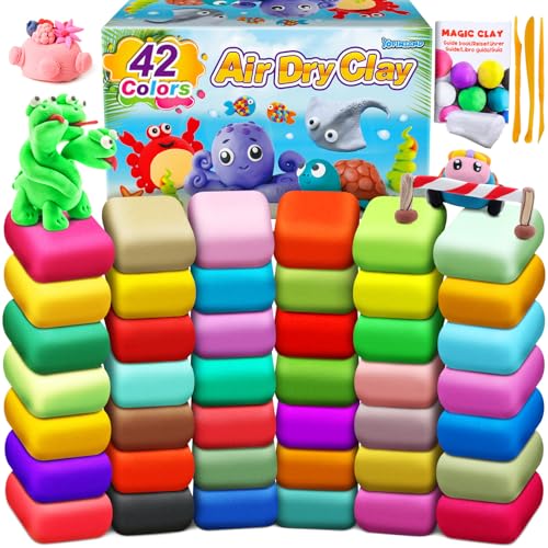Modelliermasse Lufttrocknend, 42 Farben Lufttrockener Knete für Kinder, Modelliermassen, Geschenk für Kinder Modelliermasse Lufttrocknend, 42 Farben Lufttrockener Knete für Kinder, Modelliermassen, Geschenk für Kinder von YOPINSAND