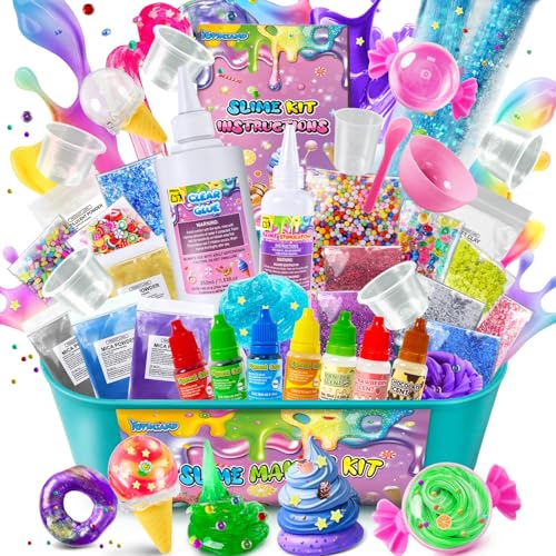 YOPINSAND DIY Slime Kit, Galaxy & Glow in The Dark Slime Making Kit für Kinder 6-12, Butter & Cloud Slime Kit mit Add-ins, Schaumstoffkugeln, Charms, Glitter, Geschenk-Spielzeug für Jungen Mädchen YOPINSAND DIY Slime Kit, Galaxy & Glow in The Dark Slime Making Kit für Kinder 6-12, Butter & Cloud Slime Kit mit Add-ins, Schaumstoffkugeln, Charms, Glitter, Geschenk-Spielzeug für Jungen Mädchen von YOPINSAND