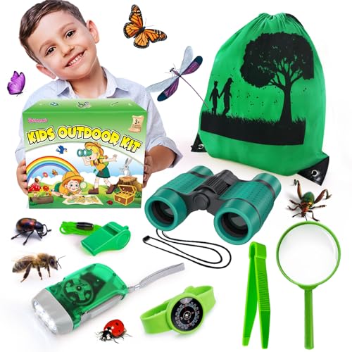 YOPINSAND Forscherset für Kinder, Fernglas für Kinder, Exploration Spielzeug mit Rucksack, Outdoor Camping Spielzeug für Jungen und Mädchen von YOPINSAND