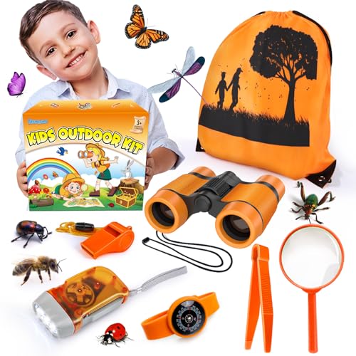 YOPINSAND Forscherset für Kinder, Fernglas für Kinder, Exploration Spielzeug mit Rucksack, Outdoor Camping Spielzeug für Jungen und Mädchen von YOPINSAND