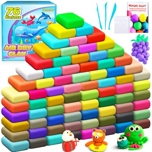 YOPINSAND Modelliermasse Lufttrocknend, 76 Farben Lufttrockener Knete für Kinder, Modelliermassen, Geschenk für Kinder YOPINSAND Modelliermasse Lufttrocknend, 76 Farben Lufttrockener Knete für Kinder, Modelliermassen, Geschenk für Kinder von YOPINSAND