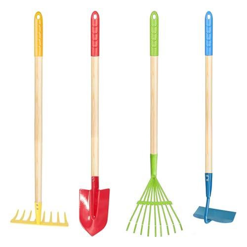 YORFULL Kinder Gartengeräte Set, 4 Teiliges Gartenwerkzeug Kinder mit Schaufel, Laubrechen, Rechen, Staubsauger, Gartenset ab 3 Jahren YORFULL Kinder Gartengeräte Set, 4 Teiliges Gartenwerkzeug Kinder mit Schaufel, Laubrechen, Rechen, Staubsauger, Gartenset ab 3 Jahren von YORFULL